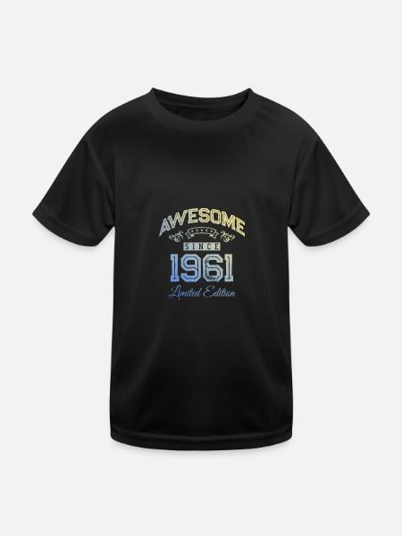 1961 awesome since - Kinder Funktions-T-Shirt - Schwarz - Vorne