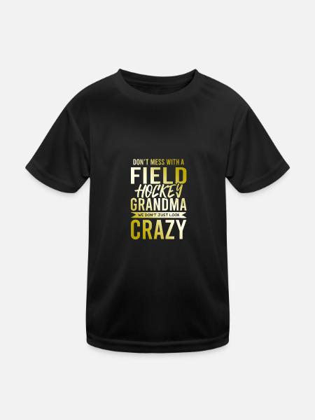 Field hockey grandmother - Kids Functional T-Shirt - black - Front