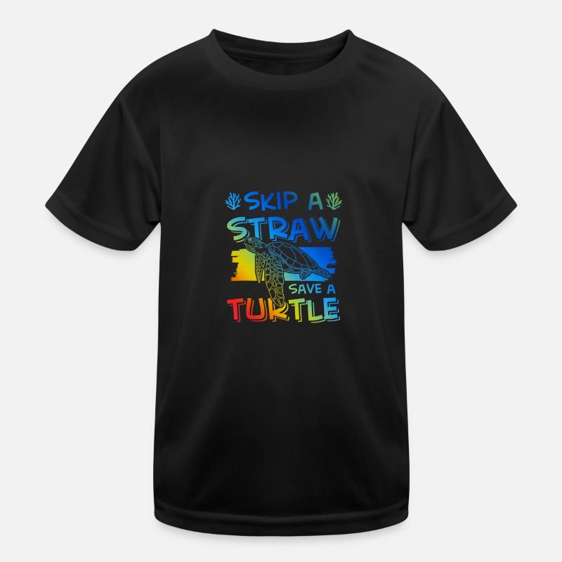 Save the Ocean Turtle Kids Functional T-Shirt
