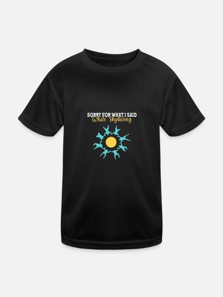 Parachute Skydiving Parachutists - Kids Functional T-Shirt - black - Front