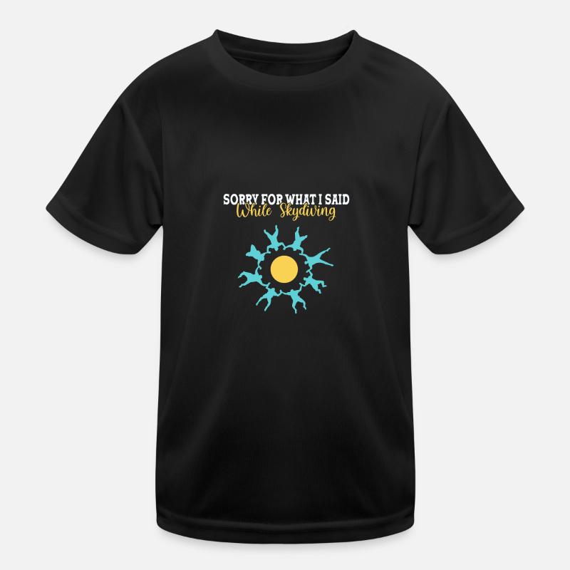 Parachute Skydiving Parachutists Kids Functional T-Shirt
