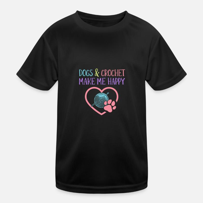 Hunde & Häkeln Kinder Funktions-T-Shirt