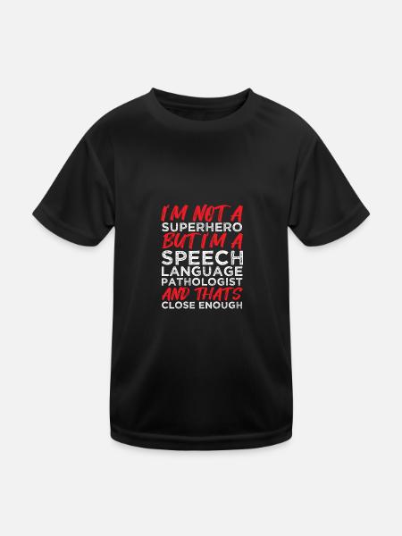 Logopäde Sprachtherapie Sprachtherapeut - Kinder Funktions-T-Shirt - Schwarz - Vorne