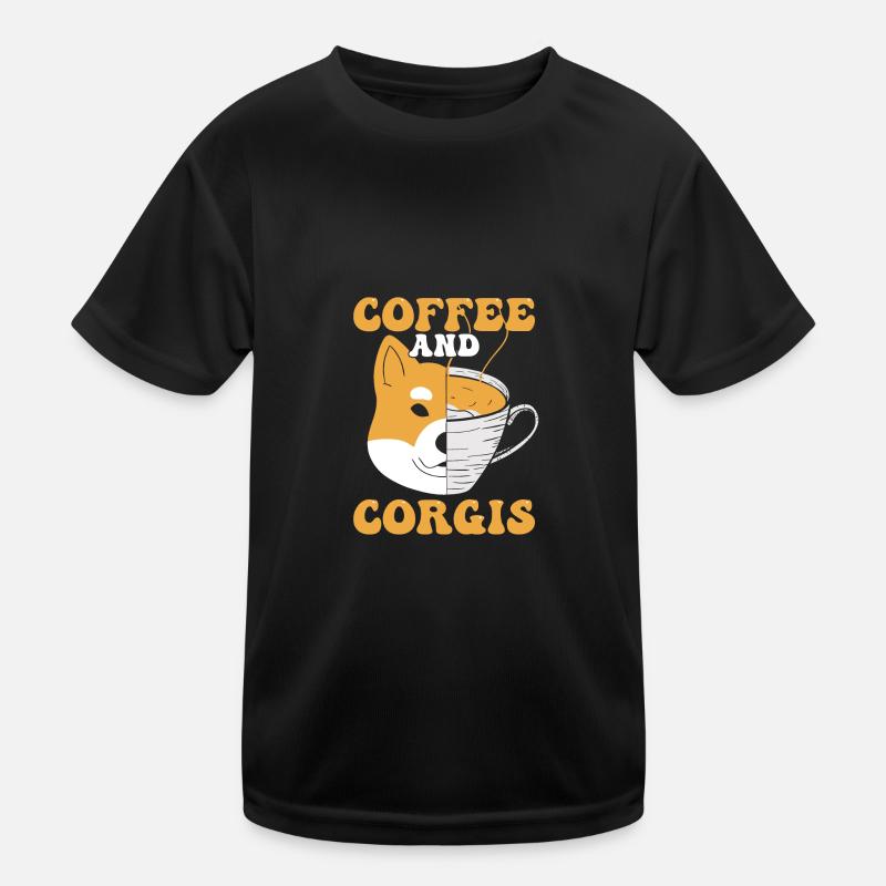 Corgi Dog & Coffee Kids Functional T-Shirt