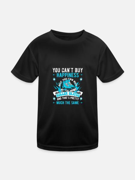 Roller Skating Inline Skating Inline Skates - Kids Functional T-Shirt - black - Front