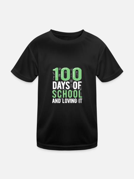 100 jours d’école - T-shirt sport Enfant - noir - Devant