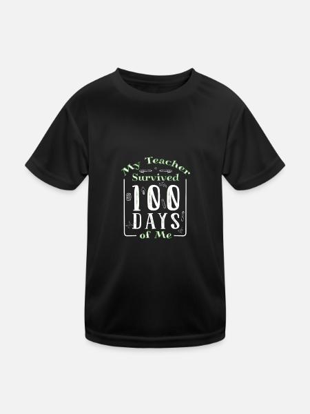 100 jours d’école - T-shirt sport Enfant - noir - Devant