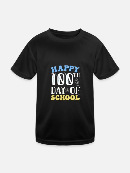 100 jours d’école - T-shirt sport Enfant - noir - Devant