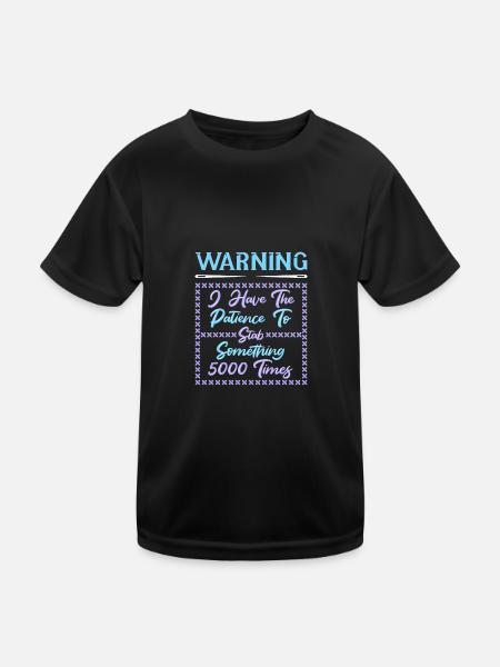 Cross Stitch Cross Stitch Embroidery - Kids Functional T-Shirt - black - Front