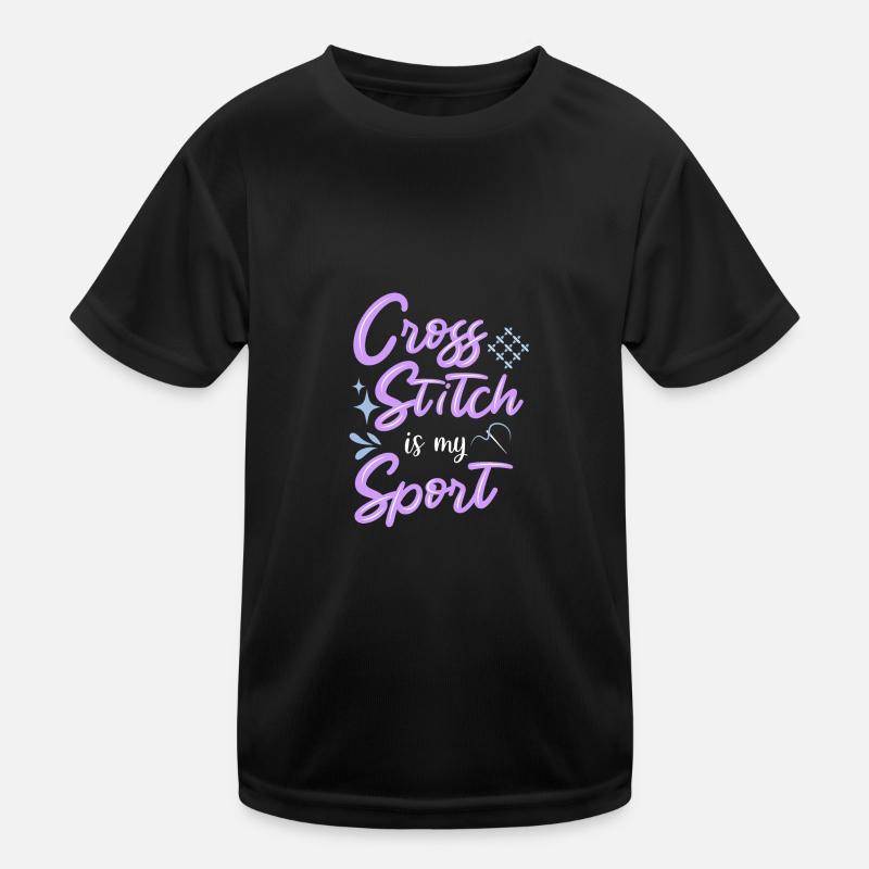 Cross Stitch Cross Stitch Embroidery Kids Functional T-Shirt