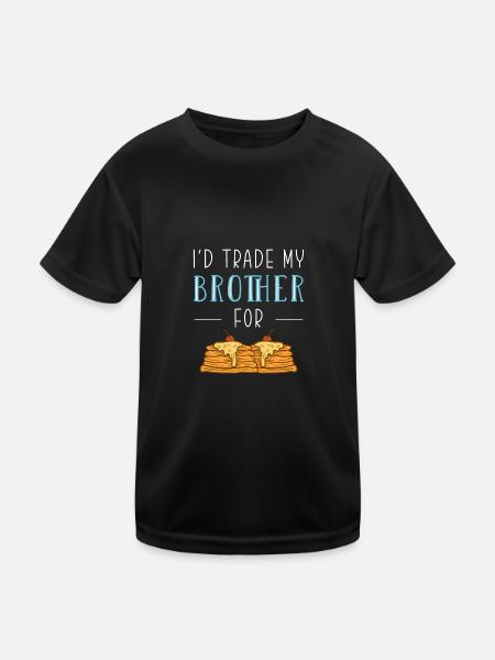 Pfannkuchen - Kinder Funktions-T-Shirt - Schwarz - Vorne