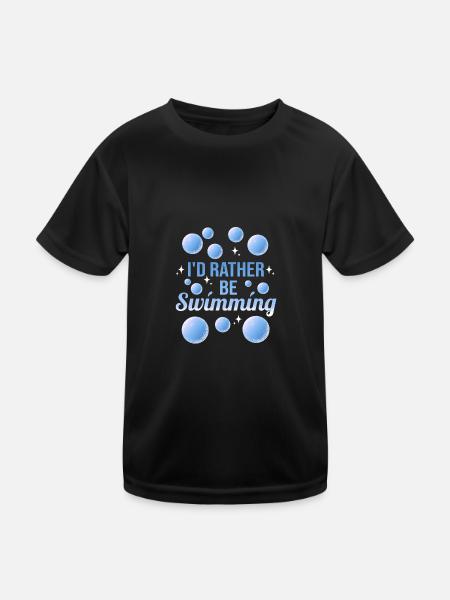 Schwimmen Schwimmer - Kinder Funktions-T-Shirt - Schwarz - Vorne