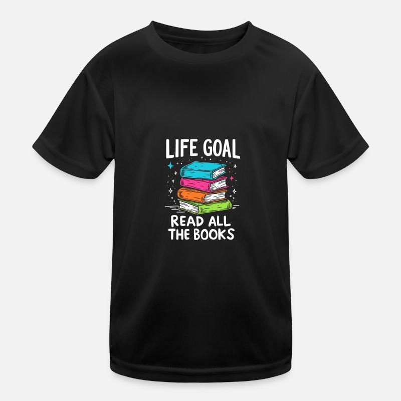 Alle Bücher Lesen Leseratte Bücherwurm Kinder Funktions-T-Shirt