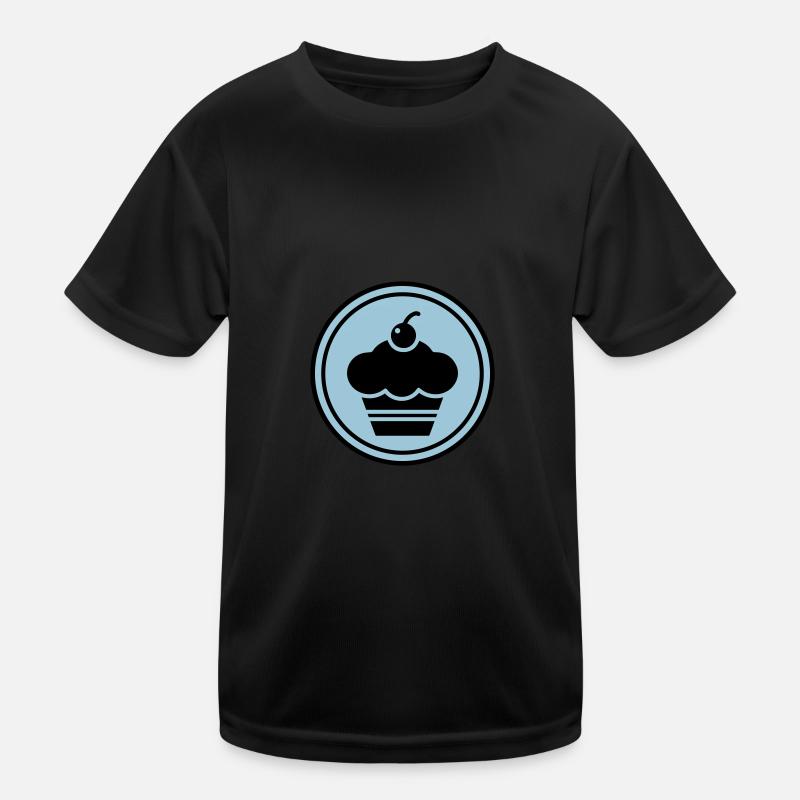 Cupcake silhouette circle Kids Functional T-Shirt