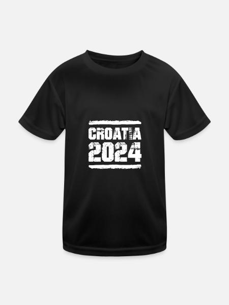 Croatia 2024 Team - Kids Functional T-Shirt - black - Front