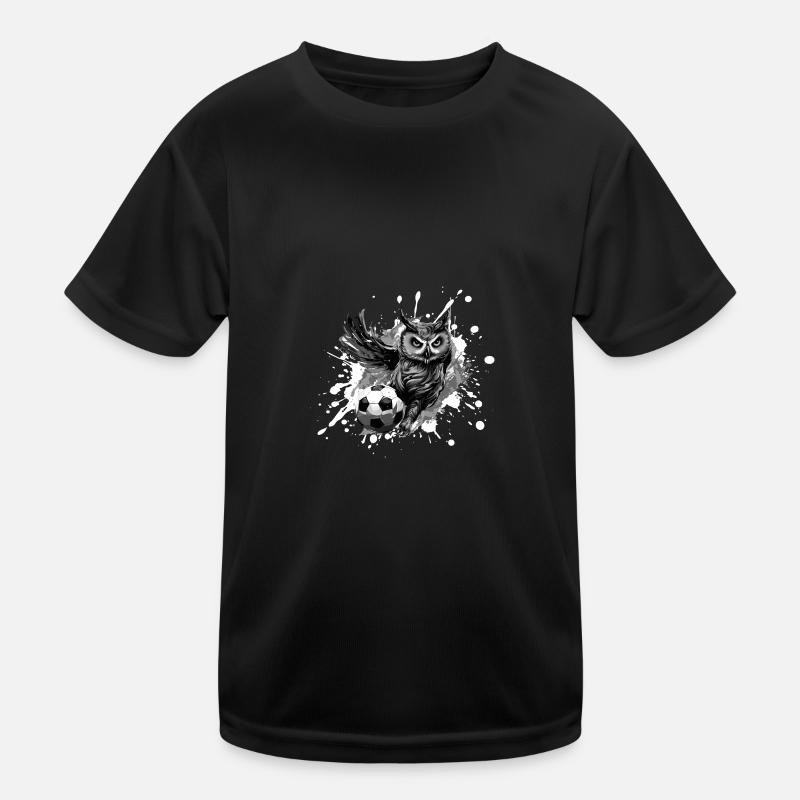 Eule Fussball Sport Mannschaft Kinder Funktions-T-Shirt