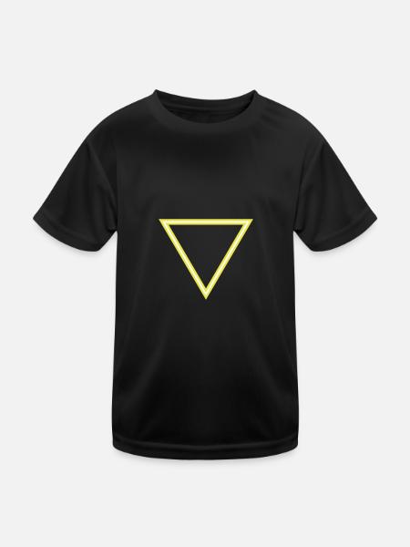 Dreieck Symbol - Kinder Funktions-T-Shirt - Schwarz - Vorne