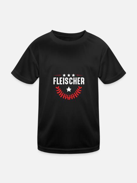 Fleischer Beruf - Kinder Funktions-T-Shirt - Schwarz - Vorne