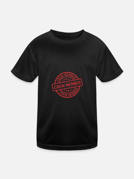Crew Mitglied - Kinder Funktions-T-Shirt - Schwarz - Vorne