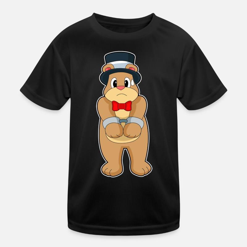 Bär Bräutigam Handschellen Hochzeit Kinder Funktions-T-Shirt