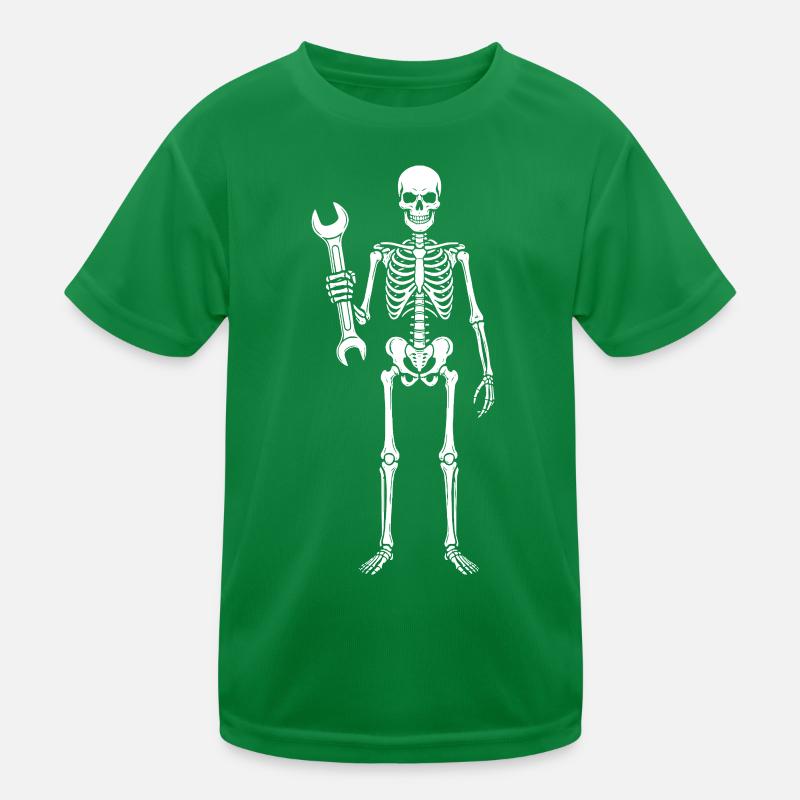 Mécanicien squelette avec clé à molette T-shirt sport Enfant