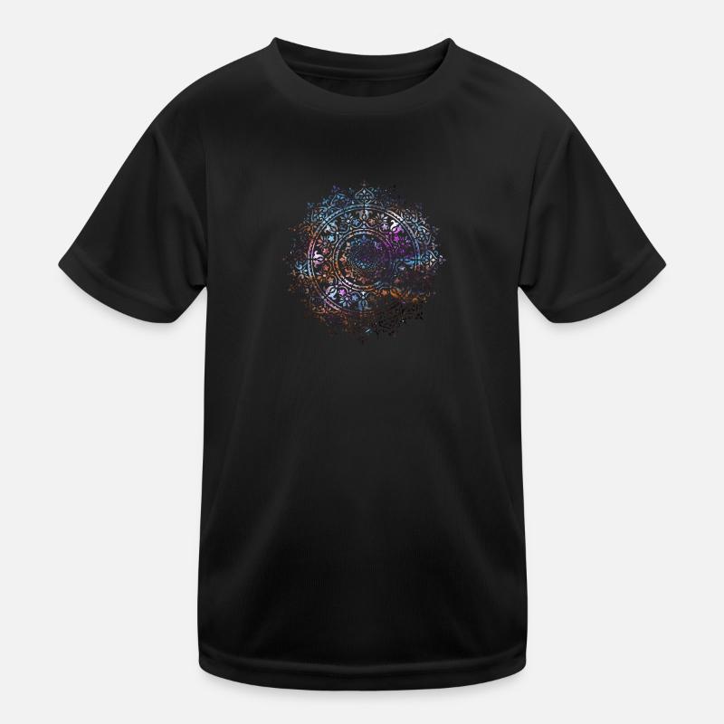 Wunderschönes Mandala Yoga Schimmer Motiv Kinder Funktions-T-Shirt