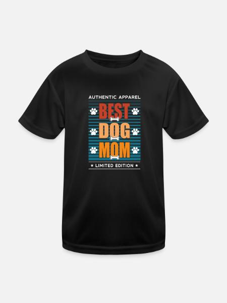 Best Dog Mom - Kinder Funktions-T-Shirt - Schwarz - Vorne