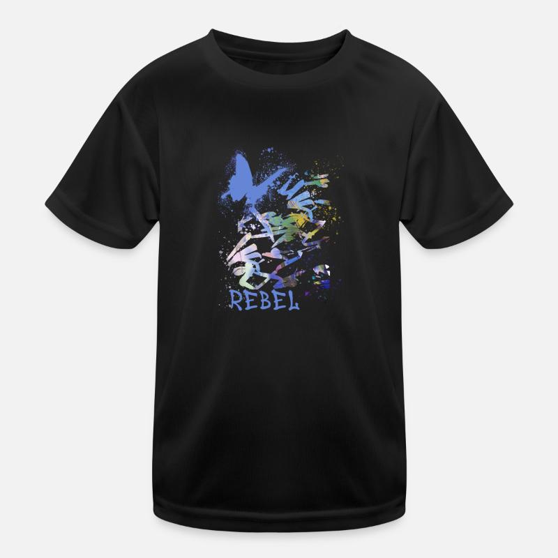kunst,schmetterling,graffiti,bunt,blau,malerei Kinder Funktions-T-Shirt