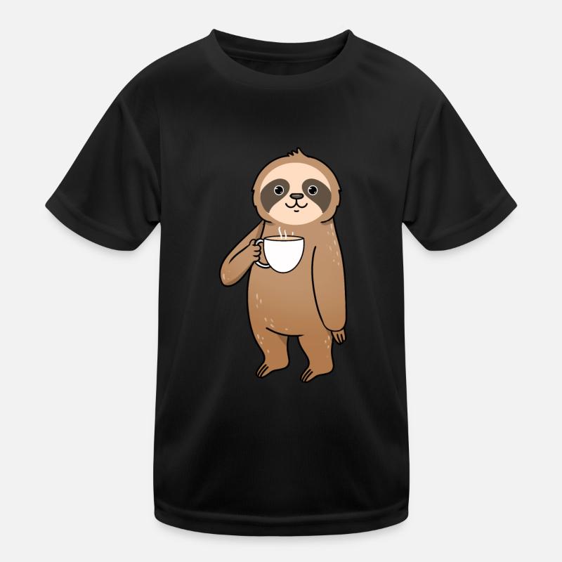 Le paresseux boit du café T-shirt sport Enfant