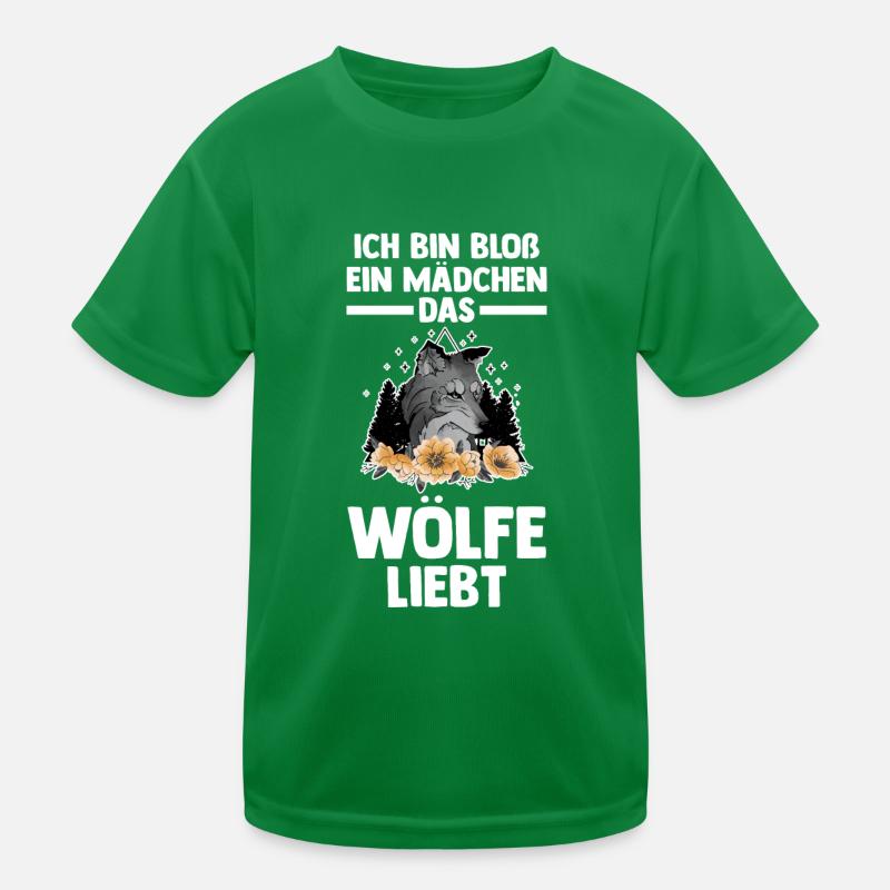 Tier Waldtier Wolf Kinder Funktions-T-Shirt