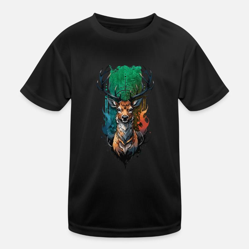 Mystical Deer Design: Enchanted Forest Inspiration Kids Functional T-Shirt