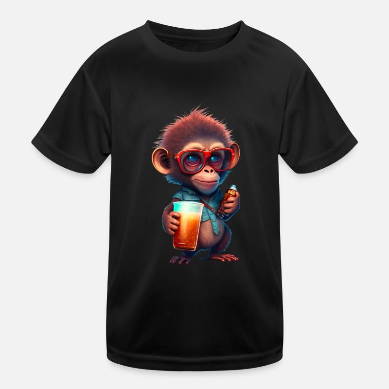 Monkeywithune boisson T-shirt sport Enfant