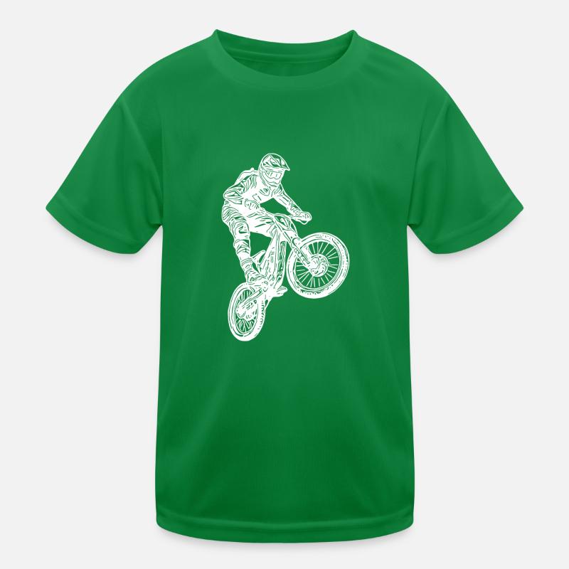 Cooler Radfahrer Springender Mountainbiker Kinder Funktions-T-Shirt