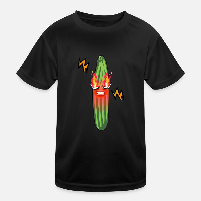 Concombre en colère, Concombre, Feu, Foudre T-shirt sport Enfant