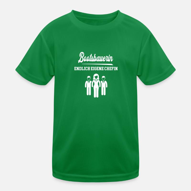 Bootsbauerin Endlich Eigene Chefin Bootsbau Chef Kinder Funktions-T-Shirt