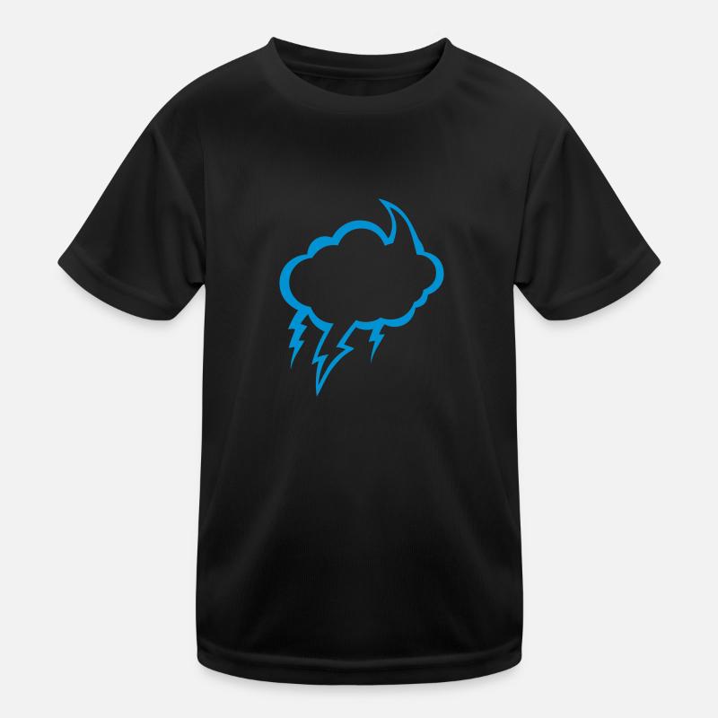 bubble cloud eclair dark cloudy lightning 2210 Kids Functional T-Shirt