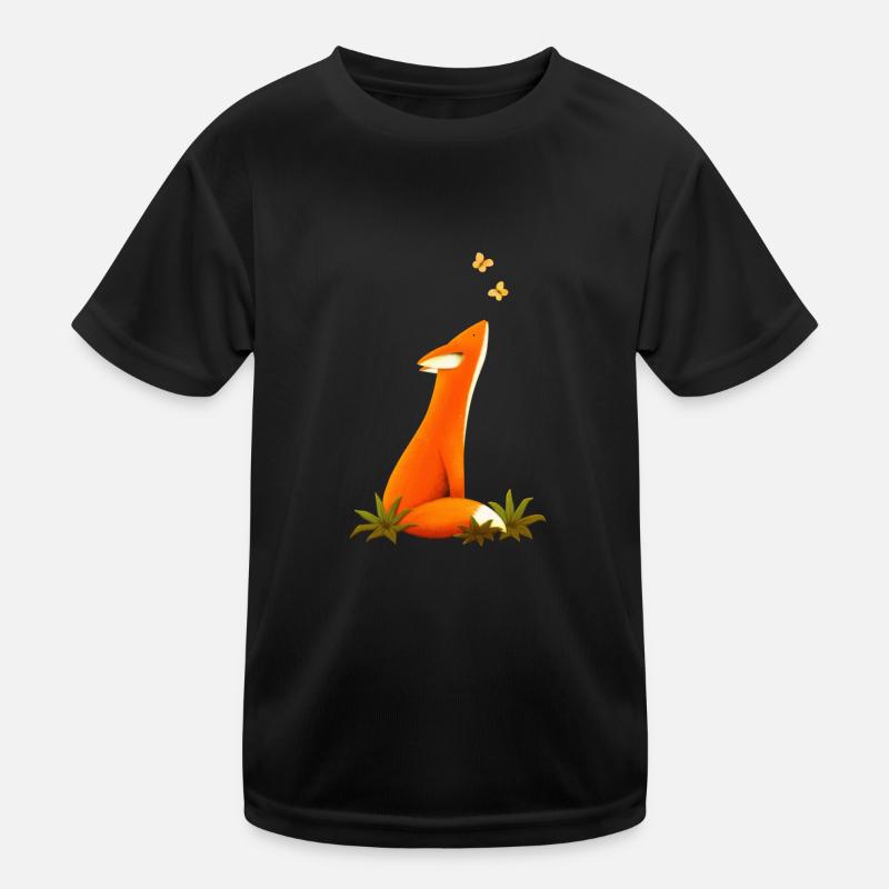 Fuchs und Schmetterlinge, Tiere, Tierkinder Kinder Funktions-T-Shirt