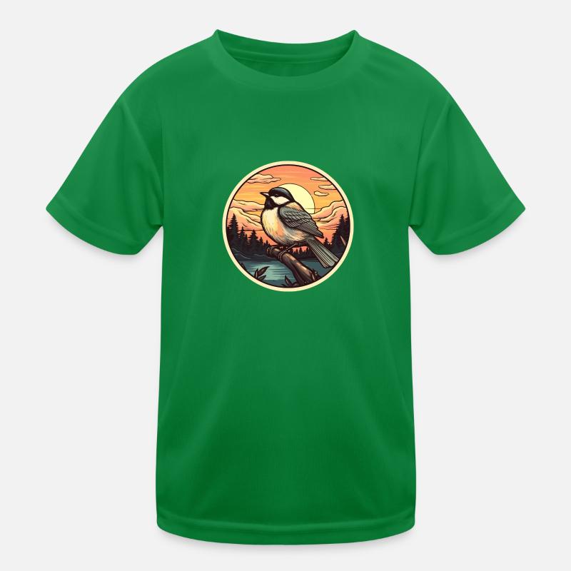Chickadee bird Kids Functional T-Shirt