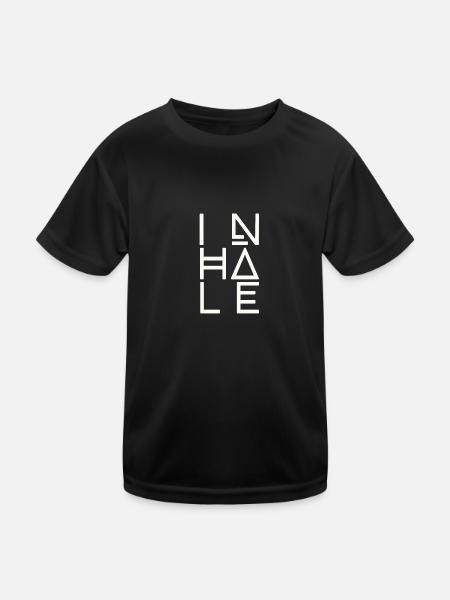 Atmen, Einatmen - Kinder Funktions-T-Shirt - Schwarz - Vorne