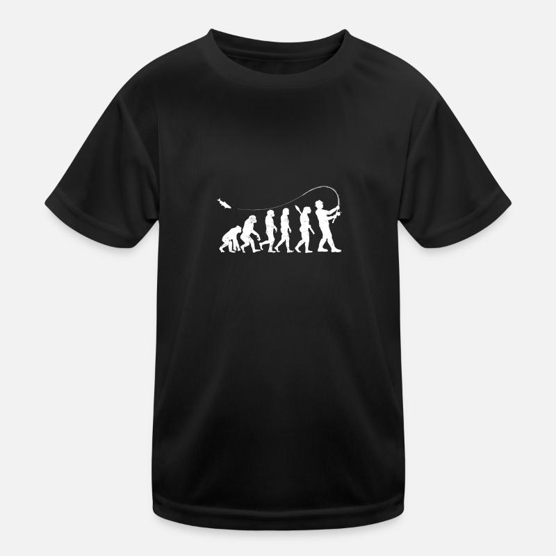 Pêche cadeau Anglers canne à pêche de pêche évolution - T-shirt sport Enfant - noir