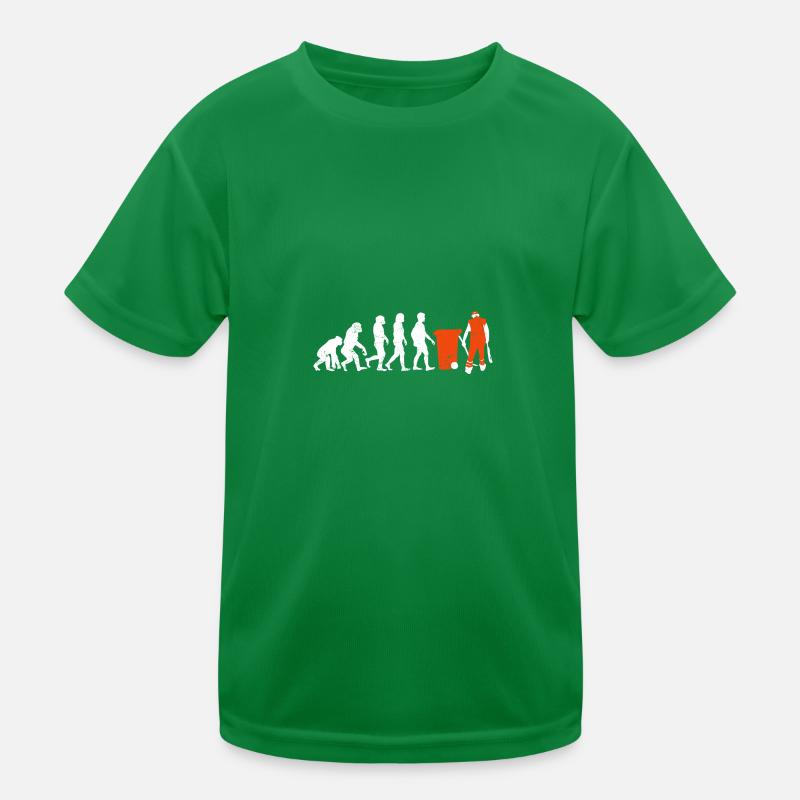 Müllmann evolution geschenk job beruf müll orange Kinder Funktions-T-Shirt