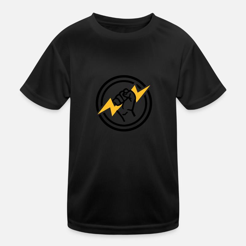Blitz - Kinder Funktions-T-Shirt - Schwarz