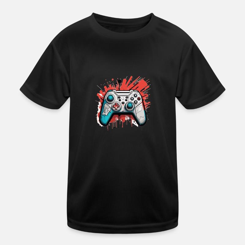 Gaming Controller - Kinder Funktions-T-Shirt - Schwarz