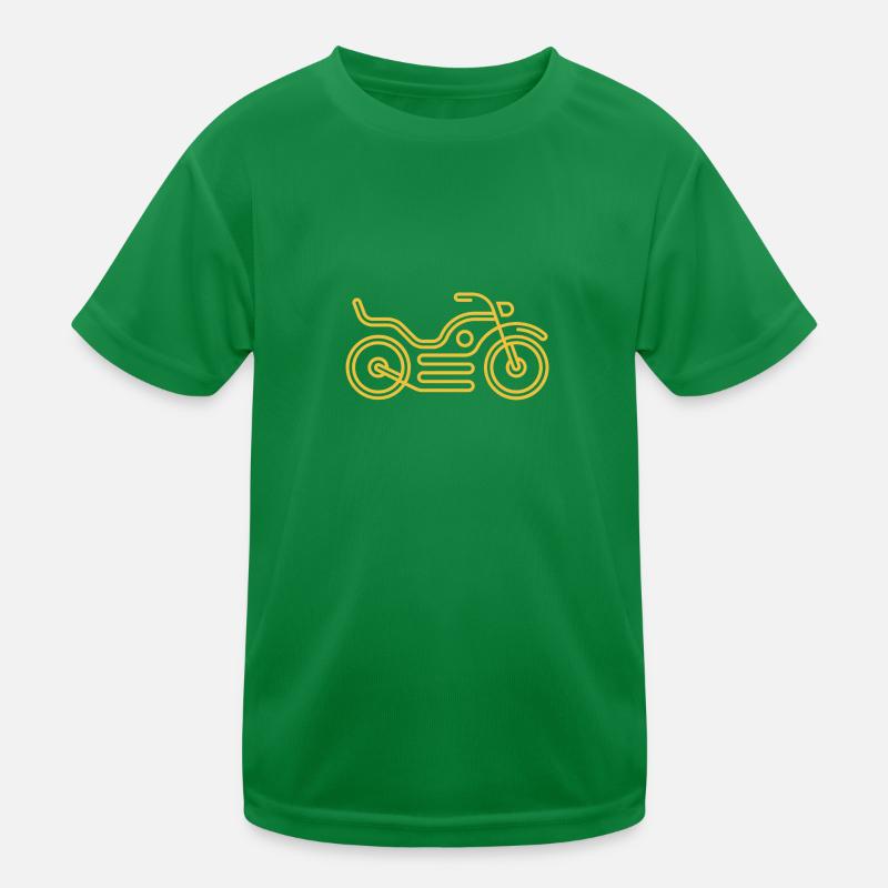 Motorcycle Logo Gold Kids Functional T-Shirt