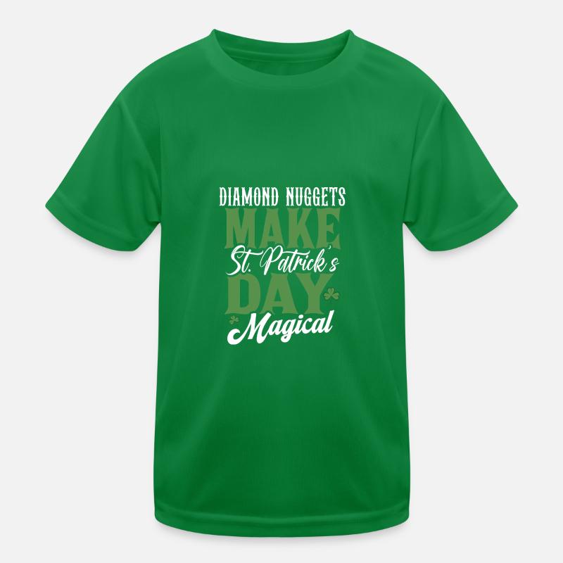 Diamant-Nuggets machen den St. Patricks Day magisch Kinder Funktions-T-Shirt