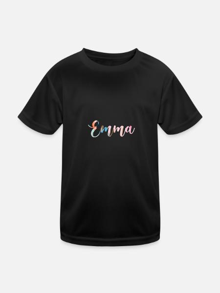emma,caractères, écriture, coloré - T-shirt sport Enfant - noir - Devant