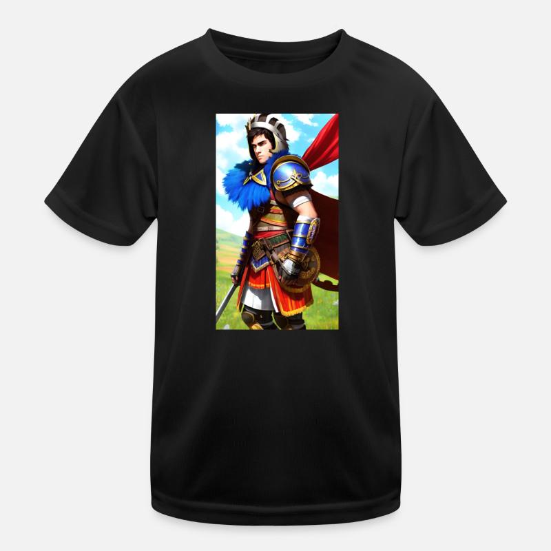 Mehrfarbiger Ritter Gladiator Kinder Funktions-T-Shirt