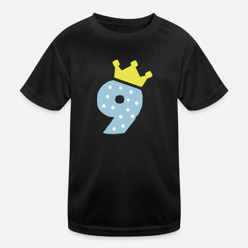 9 Krone 9. Geburtstag 9 Jahre Kinder Funktions-T-Shirt