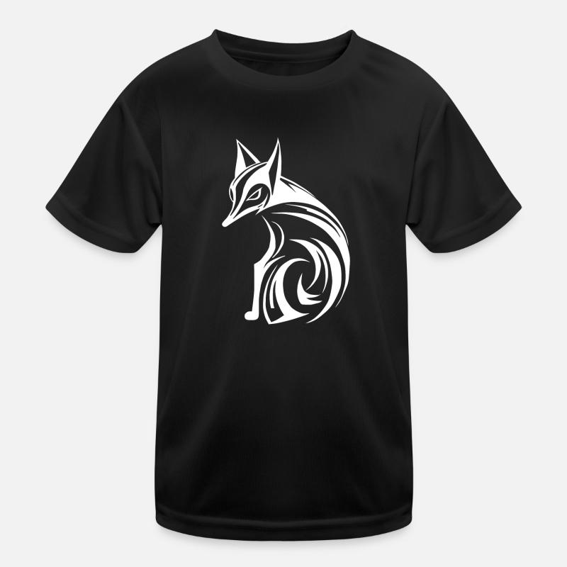 Cute Fox - Kids Functional T-Shirt - black