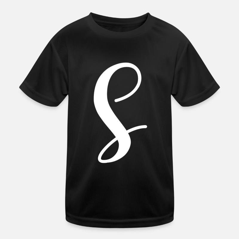 Calligraphy, initial S Kids Functional T-Shirt